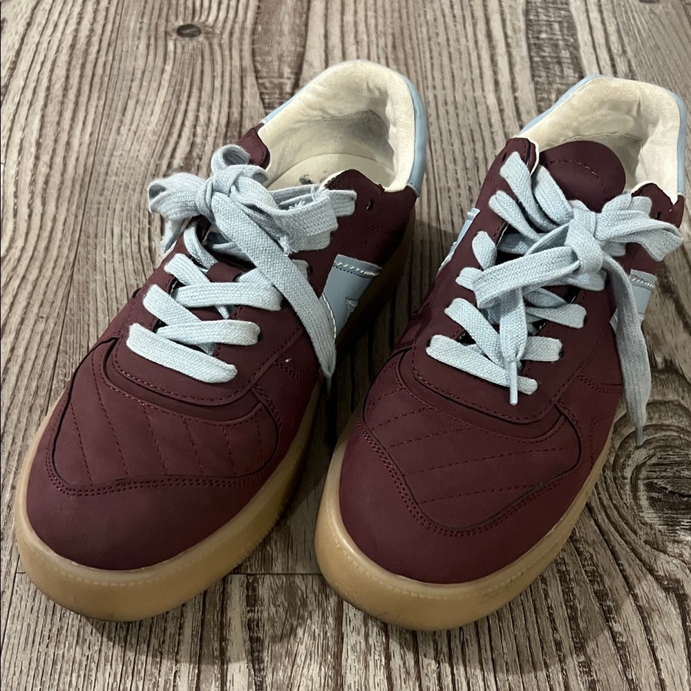 MIA Burgundy Athletic Shoes with Gray Laces
